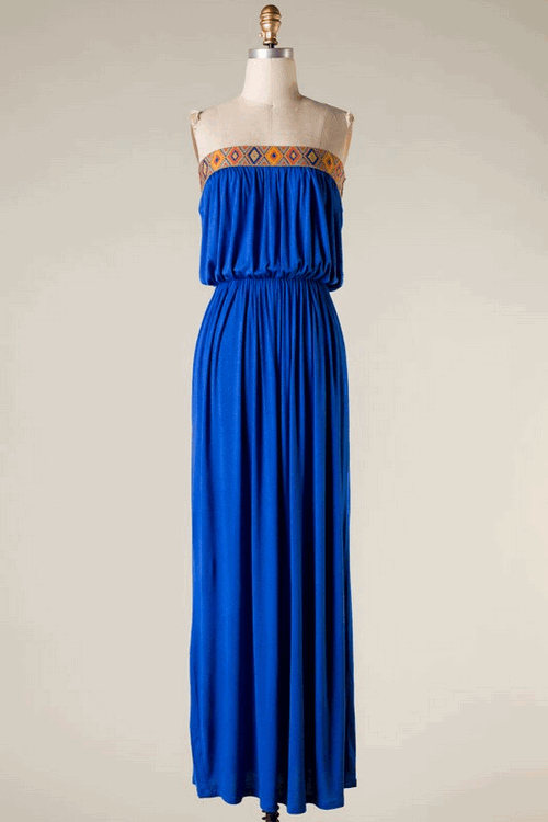 Aztec Detail Maxi Dress